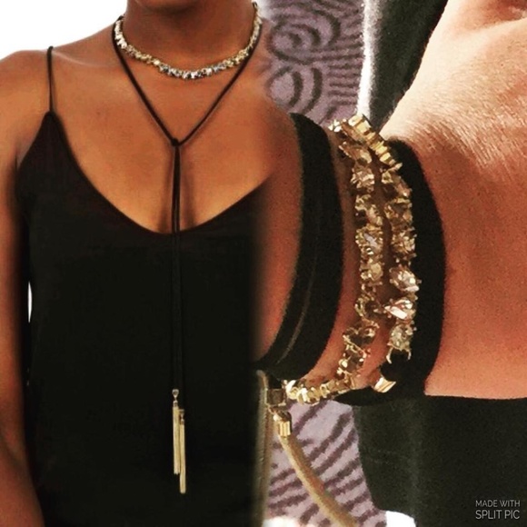 NEW Stella & Dot Gold Eliza Fringe with Tassels 3 In 1 Necklace or Bracelet - Picture 5 of 6